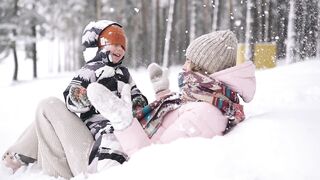 The Shy Snow Woman and the Cursed Ring - mom and son in the snow | Trending HD Video