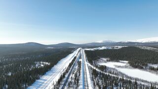 Winter - aerial footage of a road in a beautiful winter landscape | Trending HD Video
