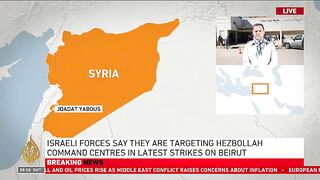 Thousands of civilians flee towards Syrian border as Israeli strikes on Lebanon escalates.mp4