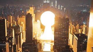 Nuclear Bomb Destroys City at Night