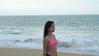 The Bold and the Beautiful - shallow focus of woman in bikini walking on beach | Trending HD Vi