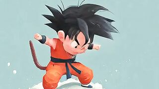 chibi-goku-is-fast-asleep-on-a-small-floating-clou