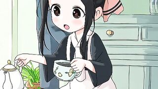 chibi-kaguya-tries-to-act-elegant-while-sipping-te 2