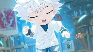 chibi-killua-eating-choco-robo-balls-getting-a-sug 3
