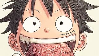 chibi-luffy-stuffs-a-massive-piece-of-meatbone-and 3