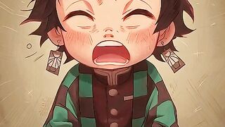 chibi-tanjiros-nose-wiggling-intensely-as-he-track 2