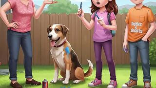 Who sprayed paint on the dog?