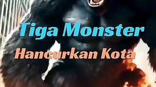 Tiga Monster Hancurkan Kota #kingkong #monster #shaortvideo