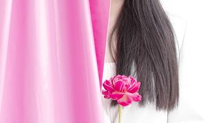 The Shy Snow Woman and the Cursed Ring - a young woman behind the pink curtain | Trending HD Vi