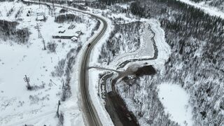 The Pioneer Woman - aerial view of a road in a winter landscape | Trending HD Video 2