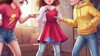 Who stained the dress?