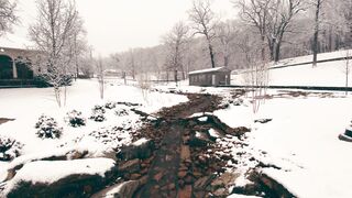 Winter solstice - rainfall water melting the snow covering the ground | Trending HD Video