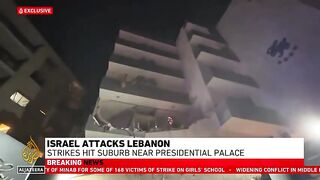 Israeli forces bomb a hotel in Lebanon’s Hazmieh.mp4