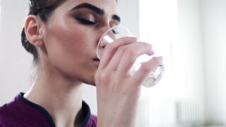 The Shy Snow Woman and the Cursed Ring - woman drinking water from a plastic cup | Trending HD
