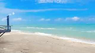 Serenity and Turmoil: A Beach's Dual Nature