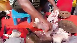 Mutton cutting bazar