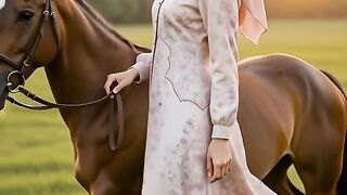 Elegant Ride: A Stunning Muslimah's Equestrian Adventure