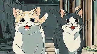 2 Cats Running Together
