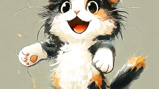 Cute Cat Cartoo Jumping