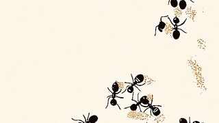 Ants Carrying Food Flat Video