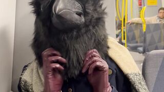 Funnyfuzzy - person in bird costume rides metro train | Trending HD Video 2