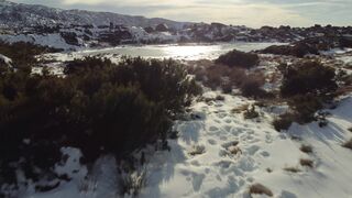 Winter Coat - drone footage of snowy hills and frozen water | Trending HD Video