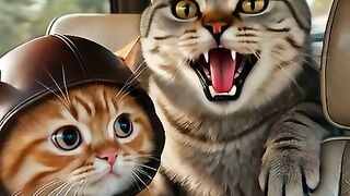 Kitten’s First Driving Lesson Goes Wrong! 2