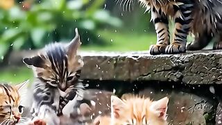 Rainy Day Kitten Splash! ????️ #