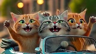 Cute and funny kittens .