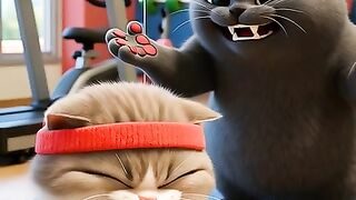 Cats Working Out at the Gym! ???????? 5