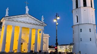 Travelpro - columns of the main cathedral in the evening chapel with bell tower | Trending HD V