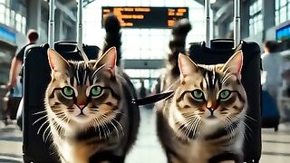 Cats Running Late for Their Flight!