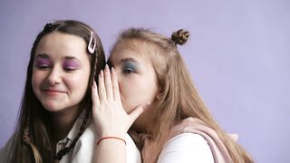 Funny Gift Ideas - a girl whispering to her friends ear | Trending HD Video