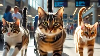 Cats Running Late for Their Flight! ????✈️ 3