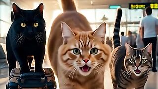 Cats Running Late for Their Flight! ????✈️ 4