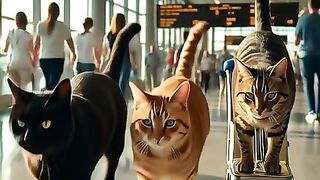 Cats Running Late for Their Flight! ????✈️ 5