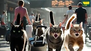 Cats Running Late for Their Flight! ????✈️ 6