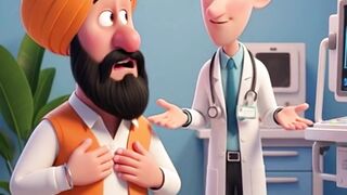 Sardar Ji’s X-Ray Panic ???? | Funniest Hospital Joke Animation | Punjabi Comedy Short | #shorts #ai