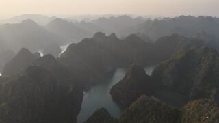 4K Computer Monitor - stunning aerial view of ha long bay at sunset | Trending HD Video