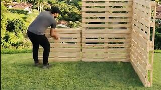 Look at the genius idea he had with pallets that were going to the trash