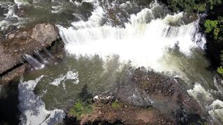 Travel Backpack - drone footage of flowing river and waterfalls | Trending HD Video