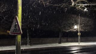 Winterhalter - snowy winter night in urban france | Trending HD Video