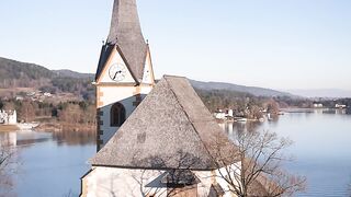 I Love Wallpaper - scenic lake view with historic church | Trending HD Video