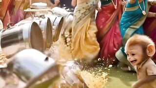 Little Monkey Playing & Acting Like Human ????????