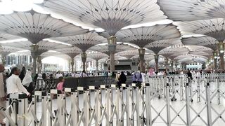 bustling courtyard of al masjid an nabawi | Professional HD Video