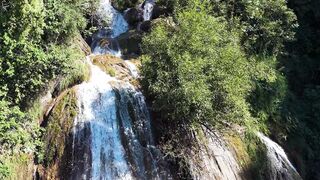 4K Computer Monitor - breathtaking aerial view of taghan waterfall | Trending HD Video