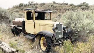 Scarred - abandoned vintage car on the open field | Trending HD Video