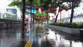 Red Lanterns and City Reflections