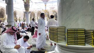 serene gathering at prophet s mosque | Professional HD Video