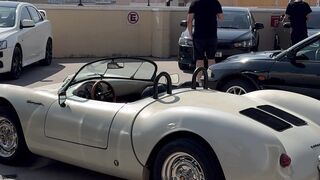 Electric car - a vintage car parked in a parking lot | Trending HD Video